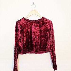 Velvet maroon crop top